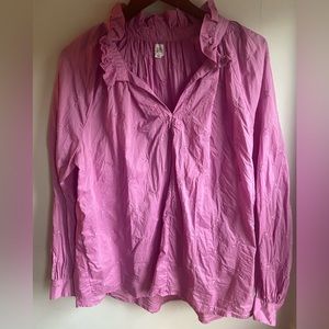 Gap pink blouse with fun woven floral print